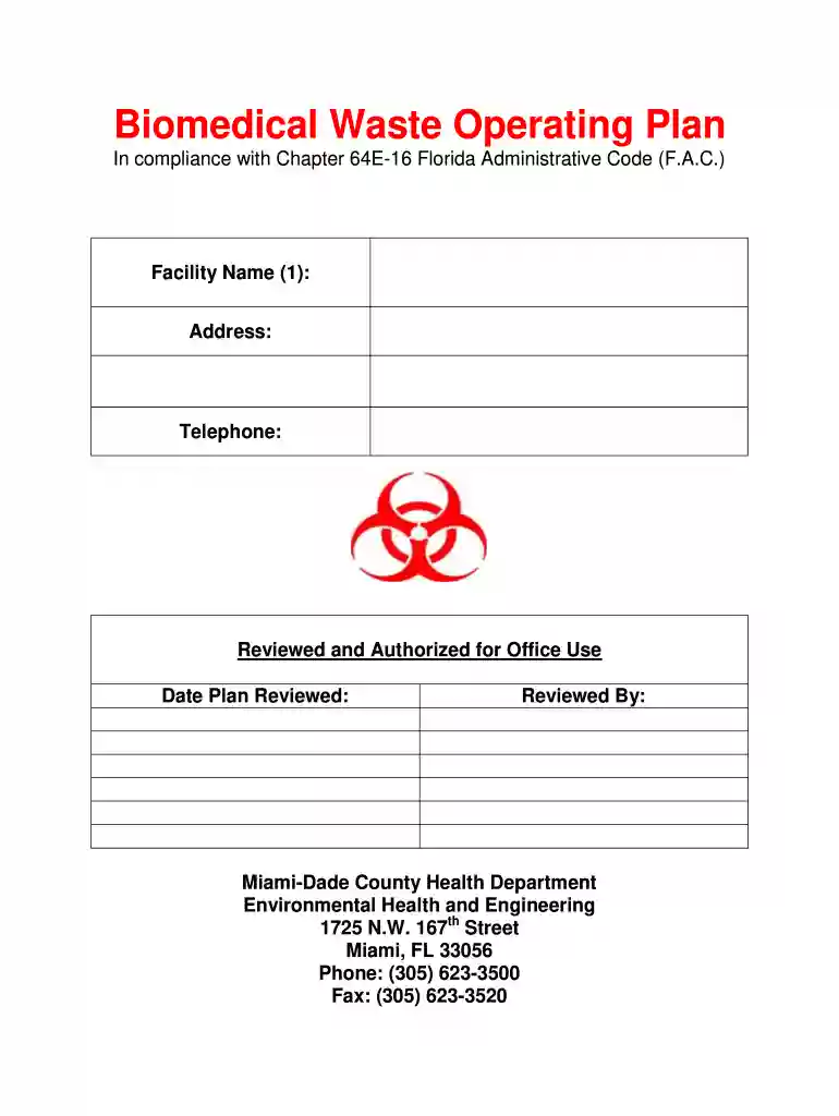biomedical waste operating plan Preview on Page 1