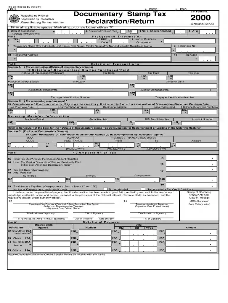 bir form 2000 pdf Preview on Page 1