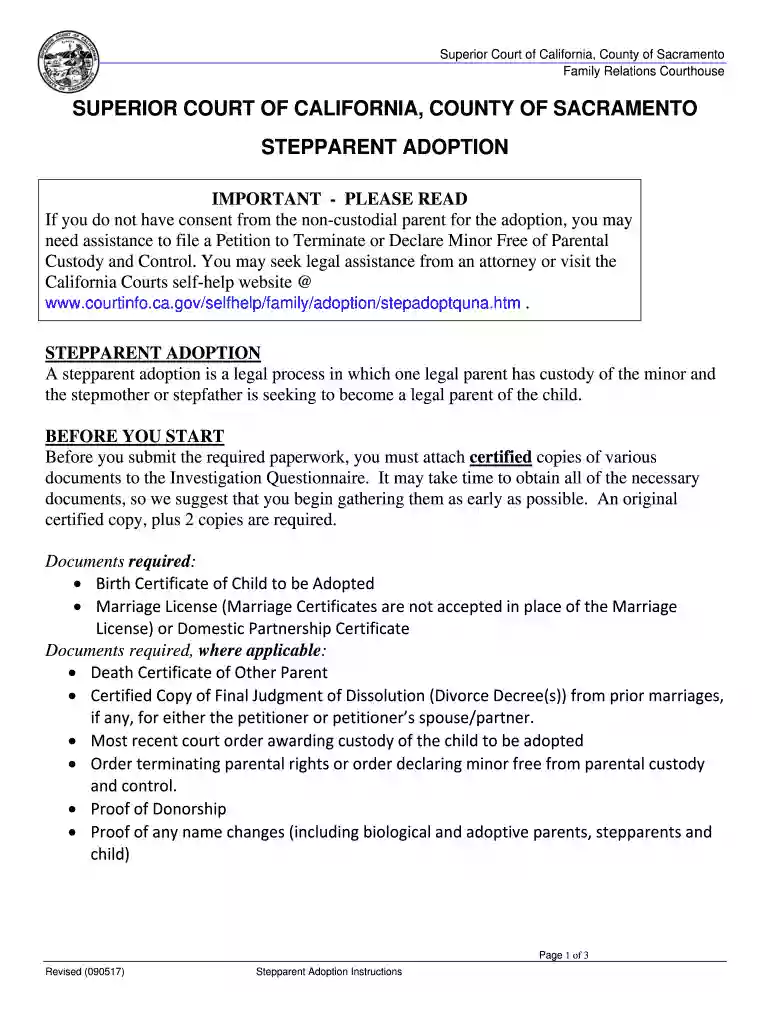 california adoption instructions Preview on Page 1