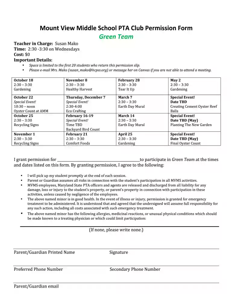 middle permission template Preview on Page 1