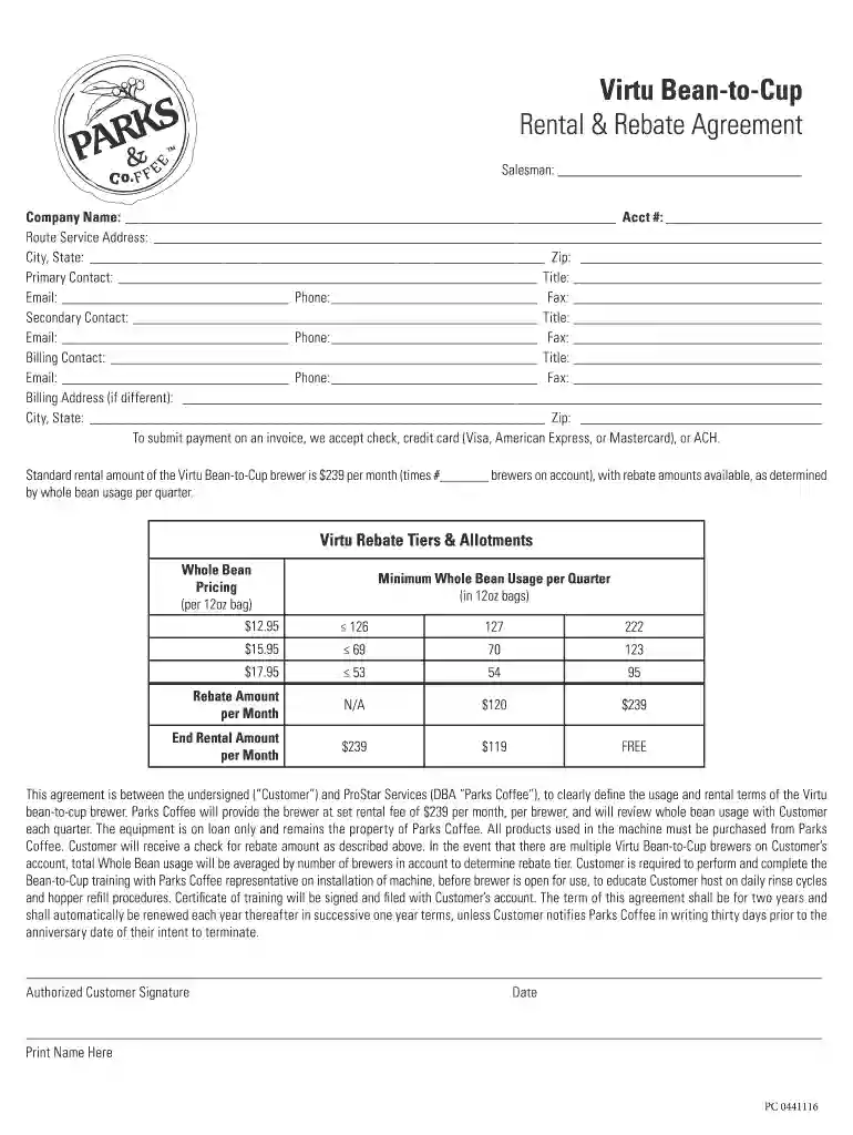 rebate agreement template Preview on Page 1