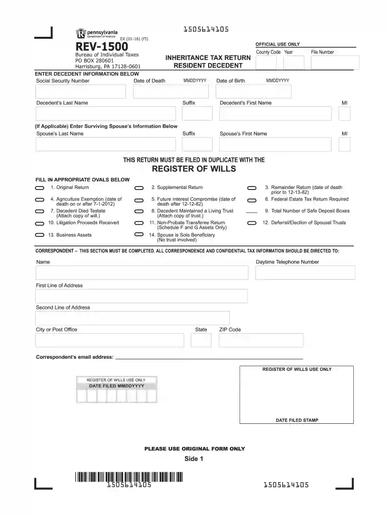 rev 1500 form Preview on Page 1