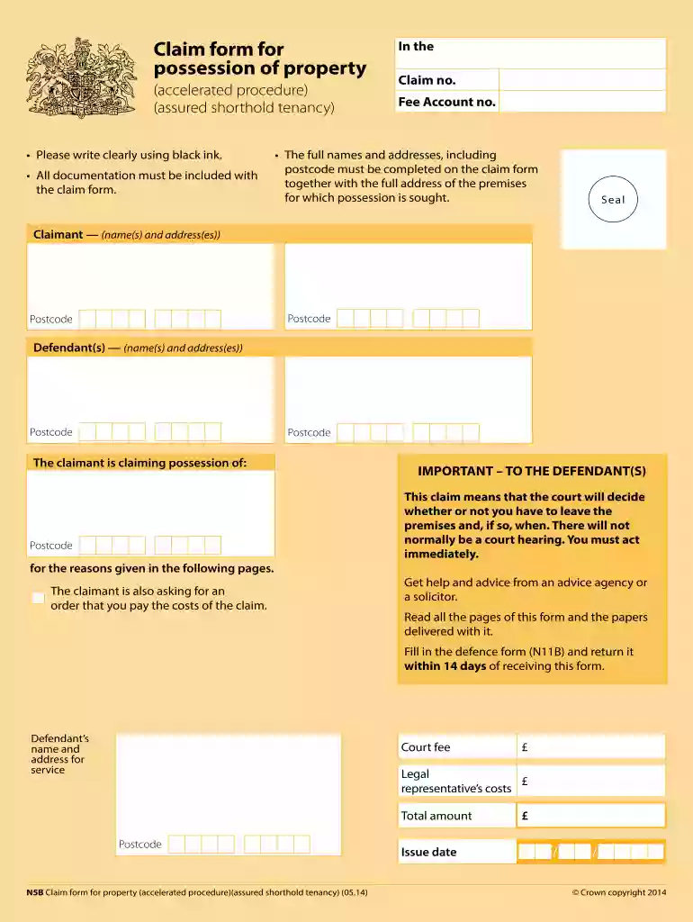 example of completed n5b form Preview on Page 1