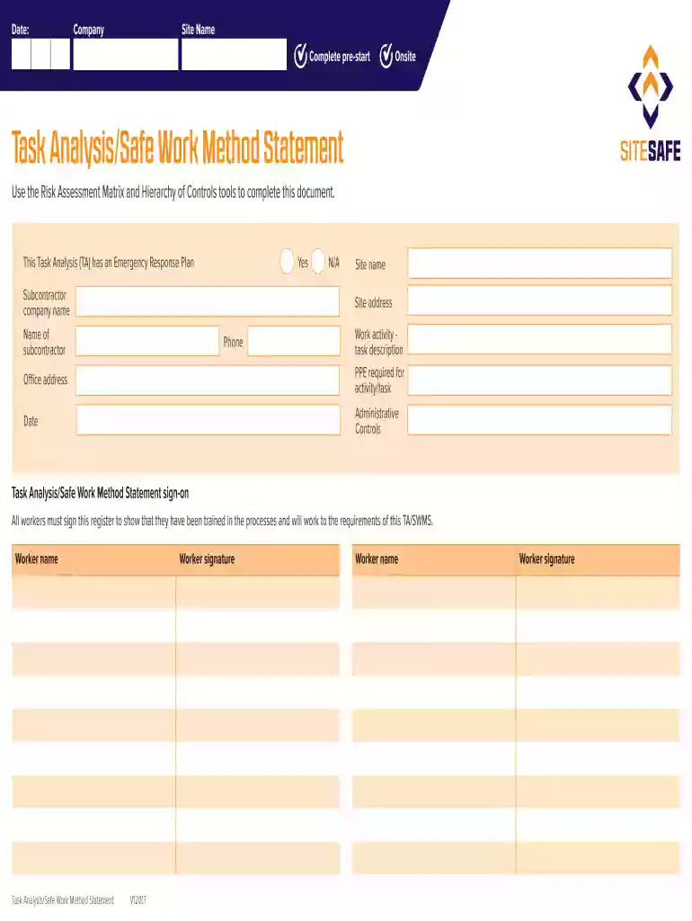 swms template nz Preview on Page 1