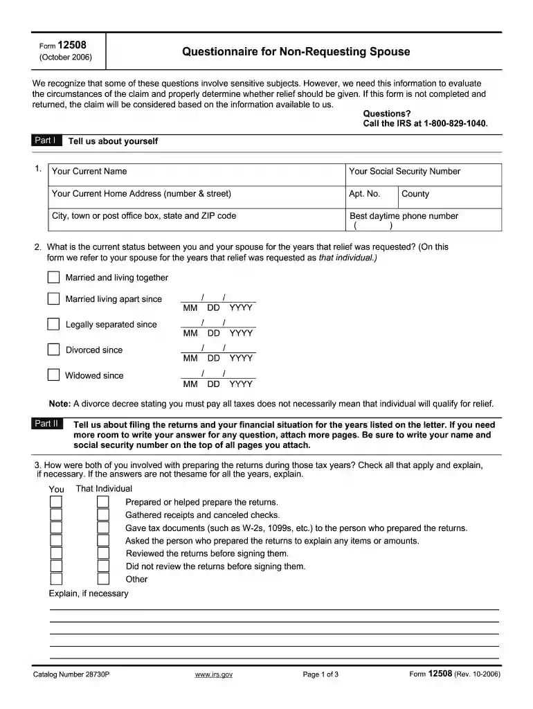 form 12508 Preview on Page 1