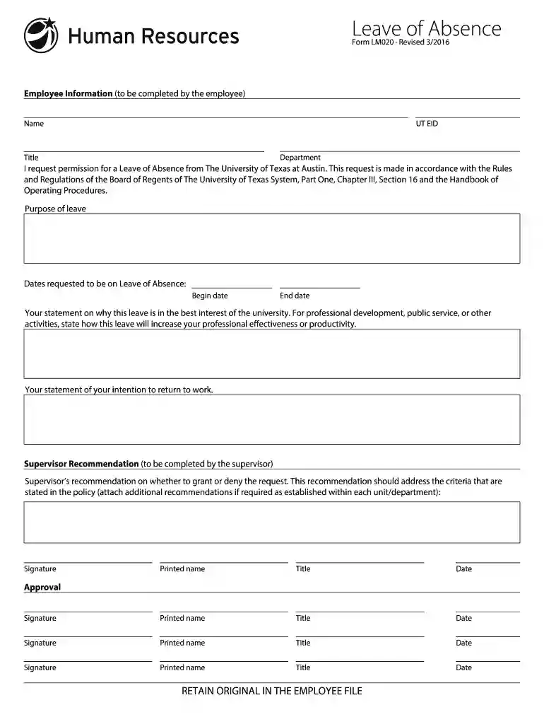 HR Forms Human Resources UTSA The University of Texas at Preview on Page 1