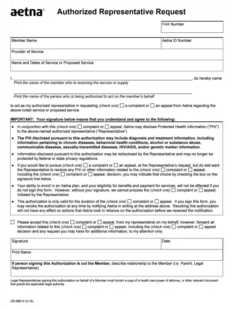 authorized representative request Preview on Page 1