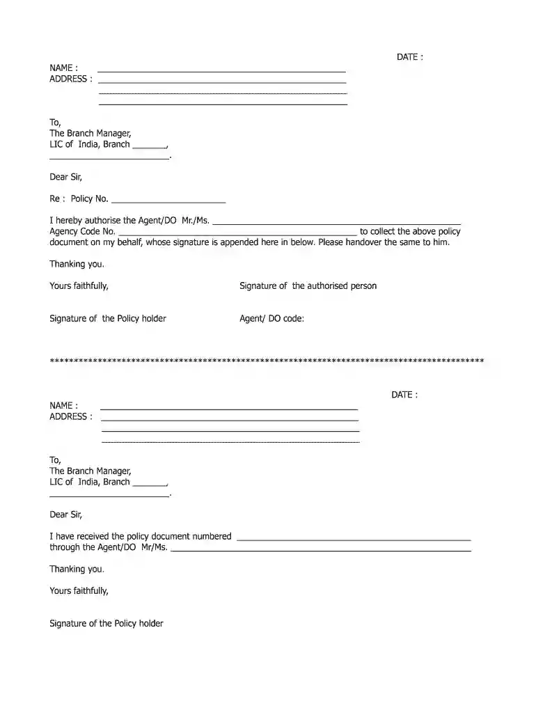 authorization letter to claim Preview on Page 1