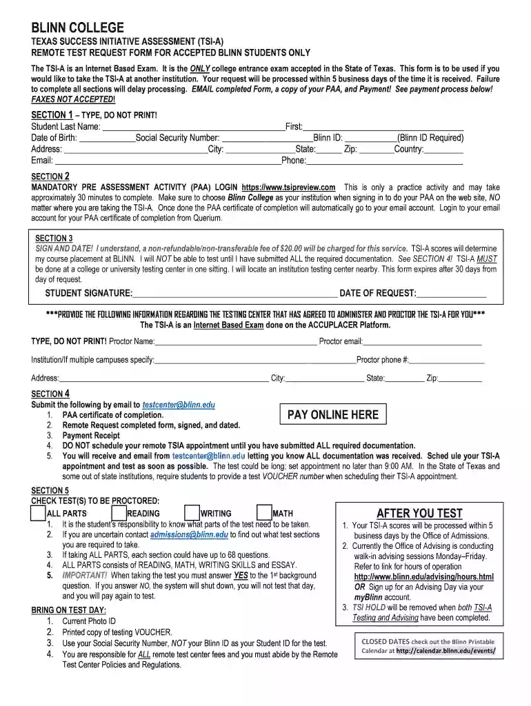 blinn college texas success initiative assessment Preview on Page 1