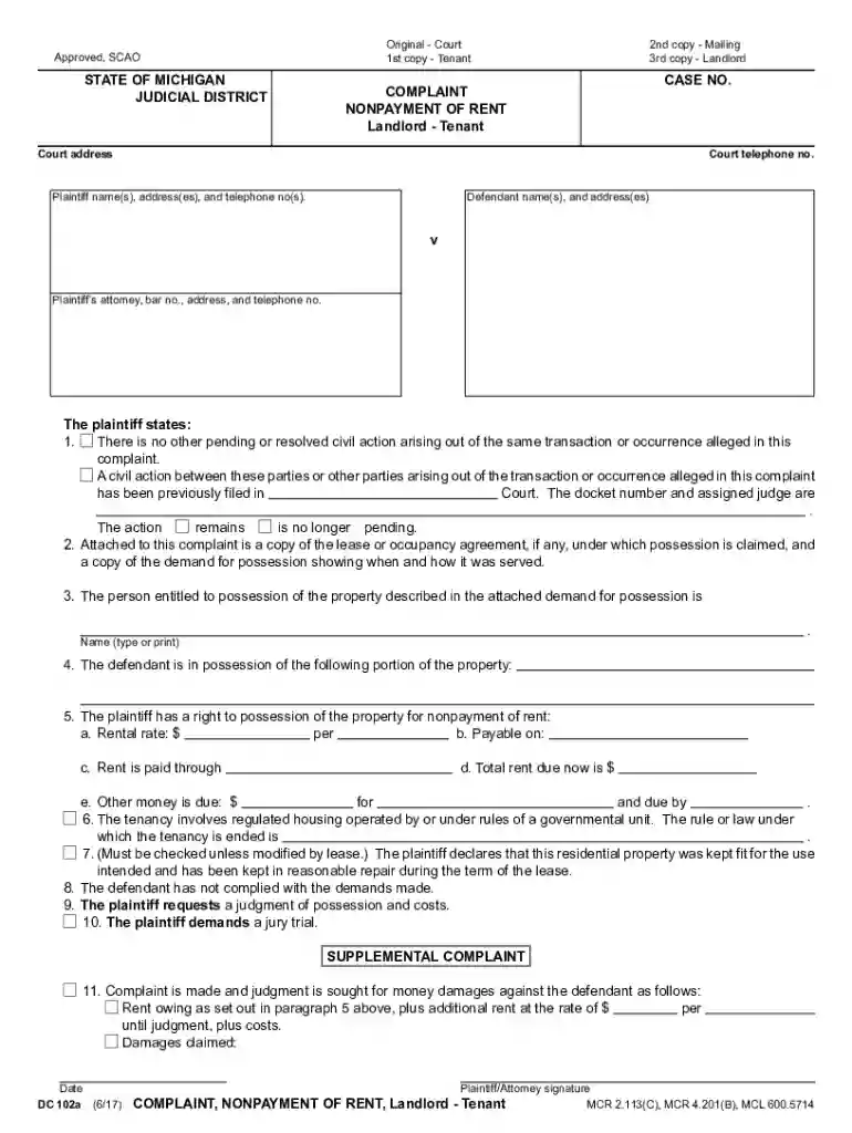 complaint against a landlord Preview on Page 1
