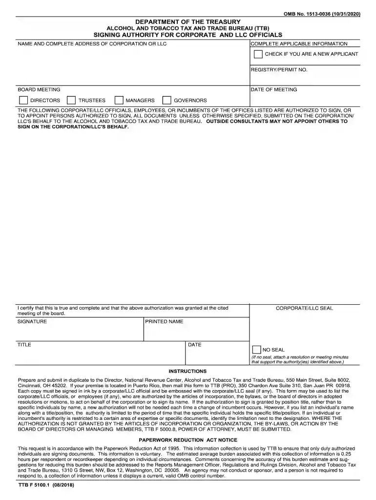 signing authority form Preview on Page 1