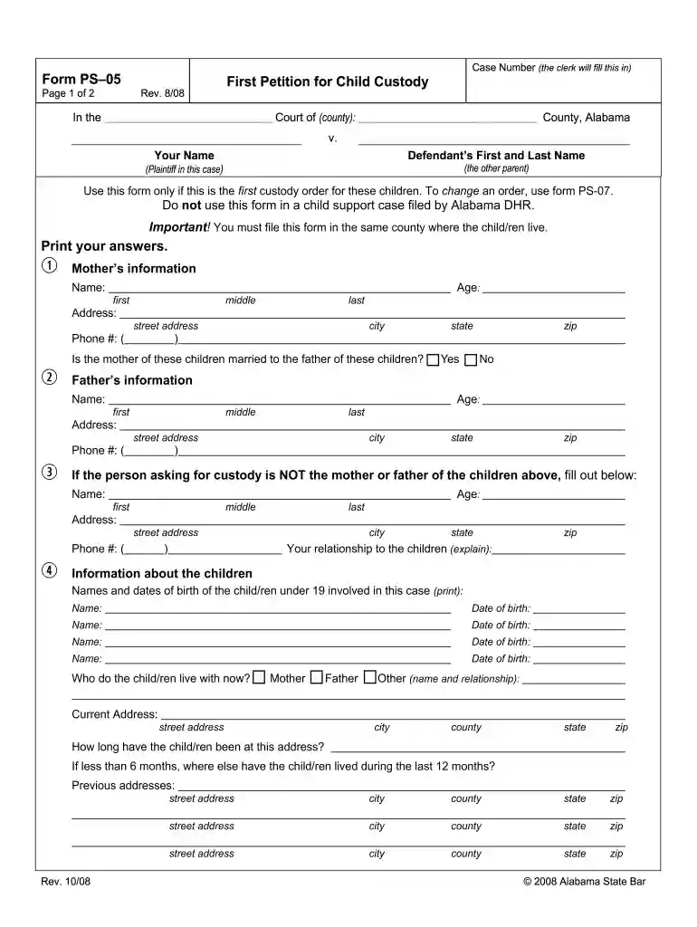 ps 05 form pdf Preview on Page 1