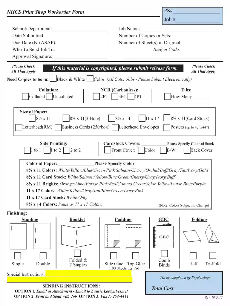 print shop order form Preview on Page 1