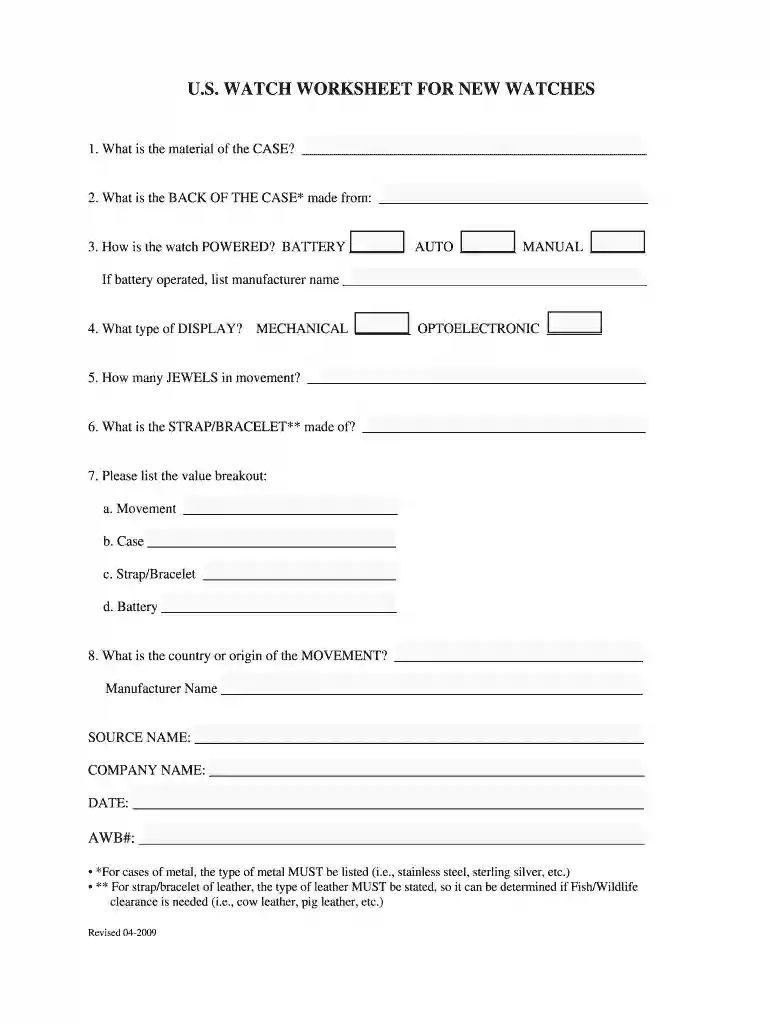 fedex watch worksheet Preview on Page 1
