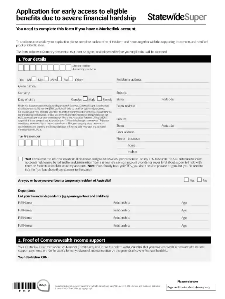 hardship form Preview on Page 1