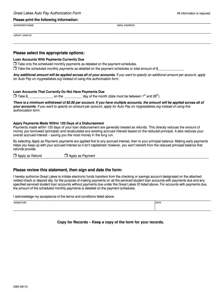auto authorization form Preview on Page 1