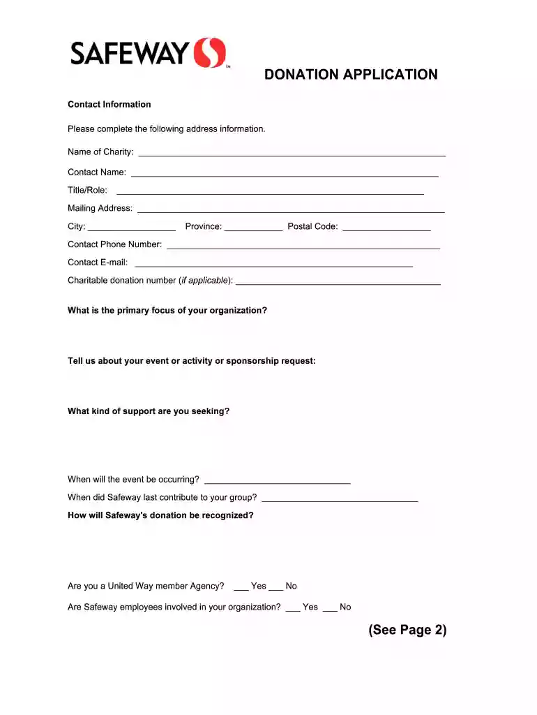 safeway donation request Preview on Page 1