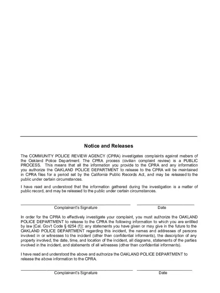 city citizens complaint form Preview on Page 1