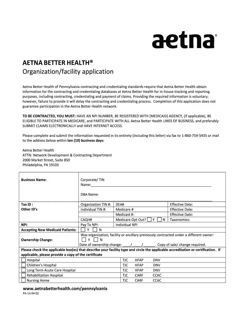 aetna letter of intent Preview on Page 1