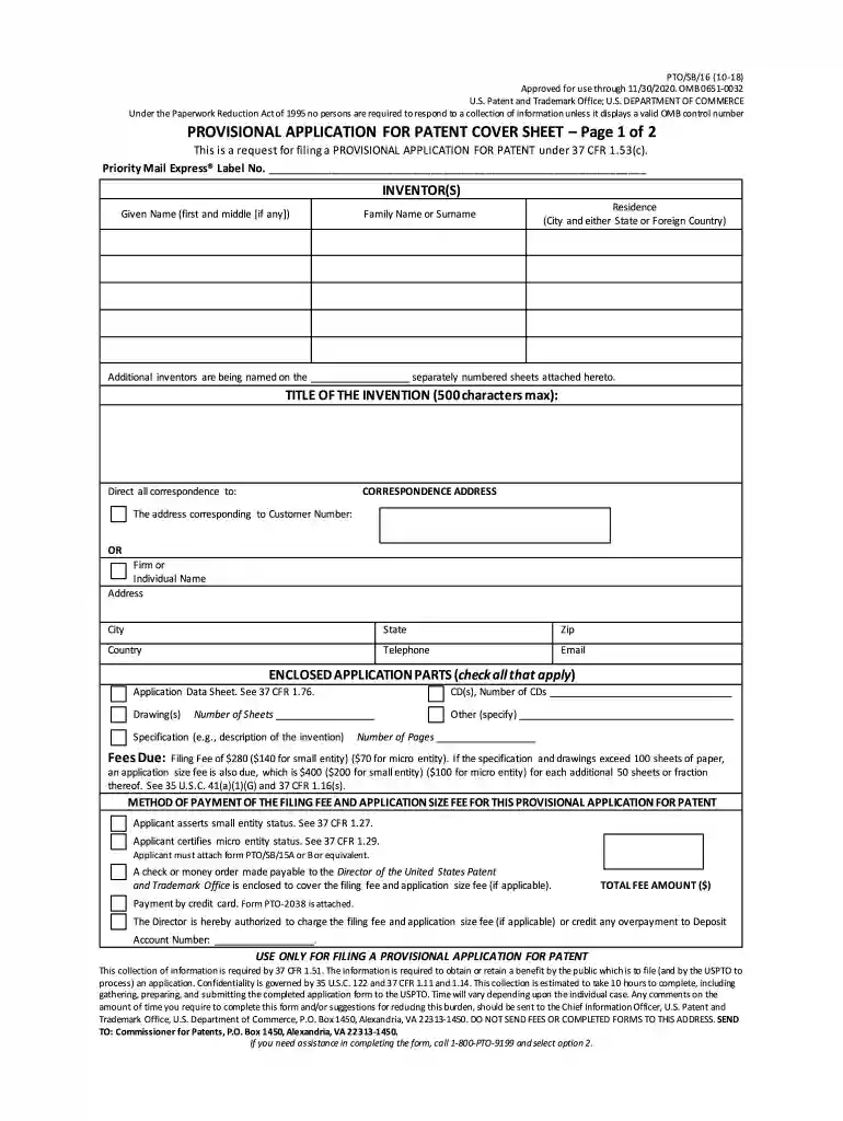 uspto fillable forms Preview on Page 1