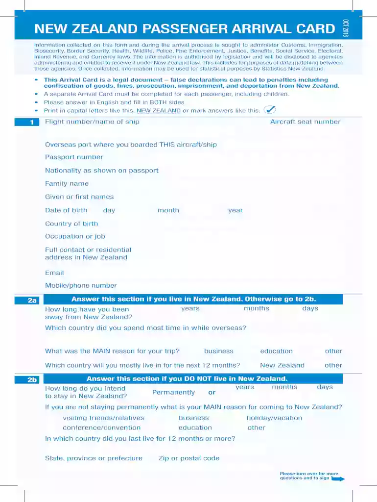 new zealand travel declaration form Preview on Page 1