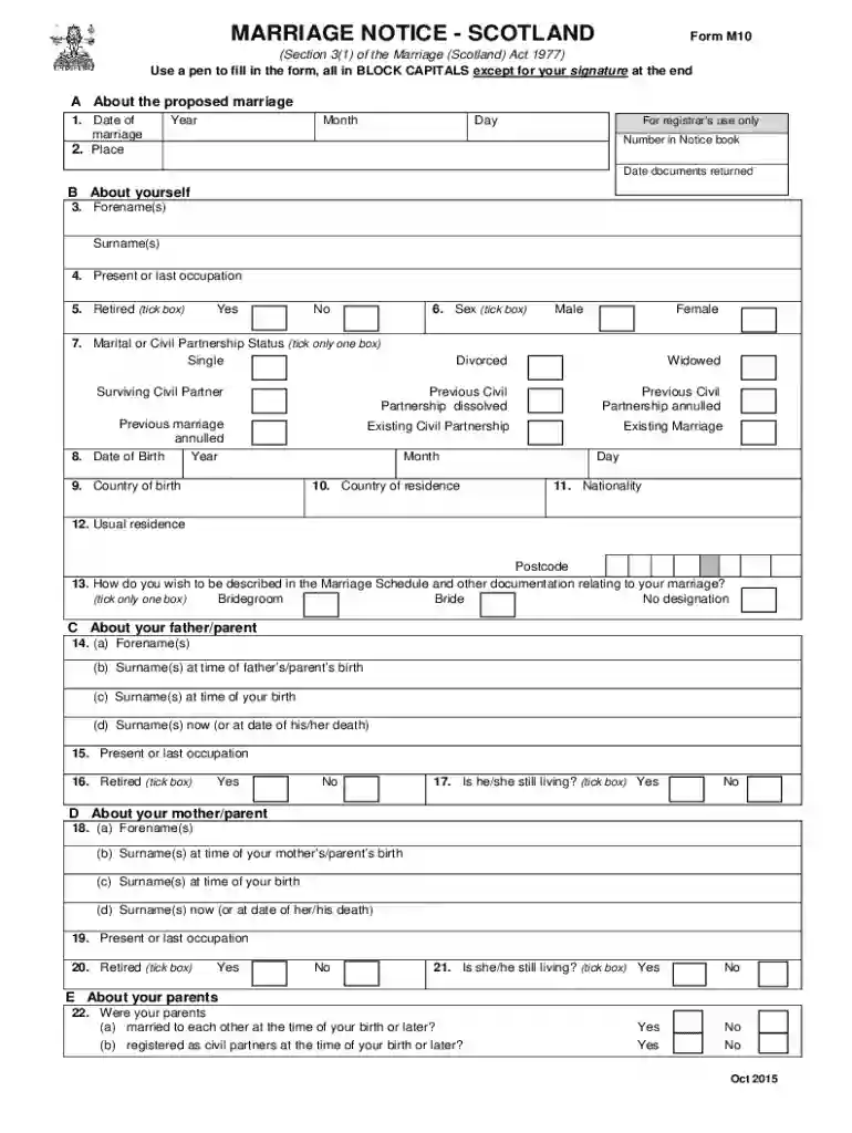 m10 form scotland Preview on Page 1