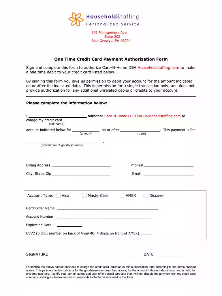 payment authorization household Preview on Page 1