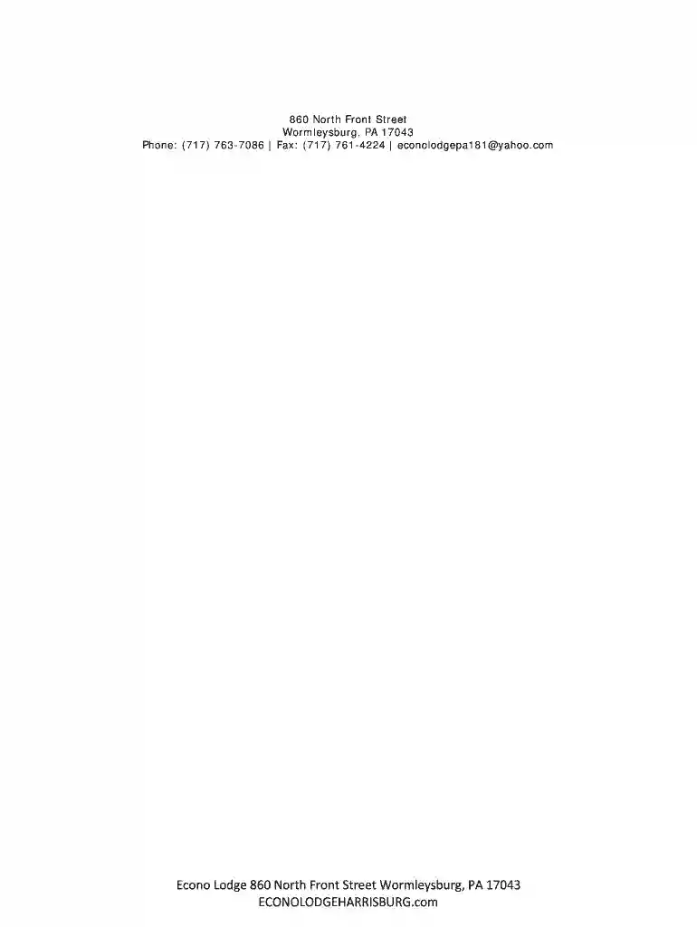 econo lodge credit card authorization Preview on Page 1
