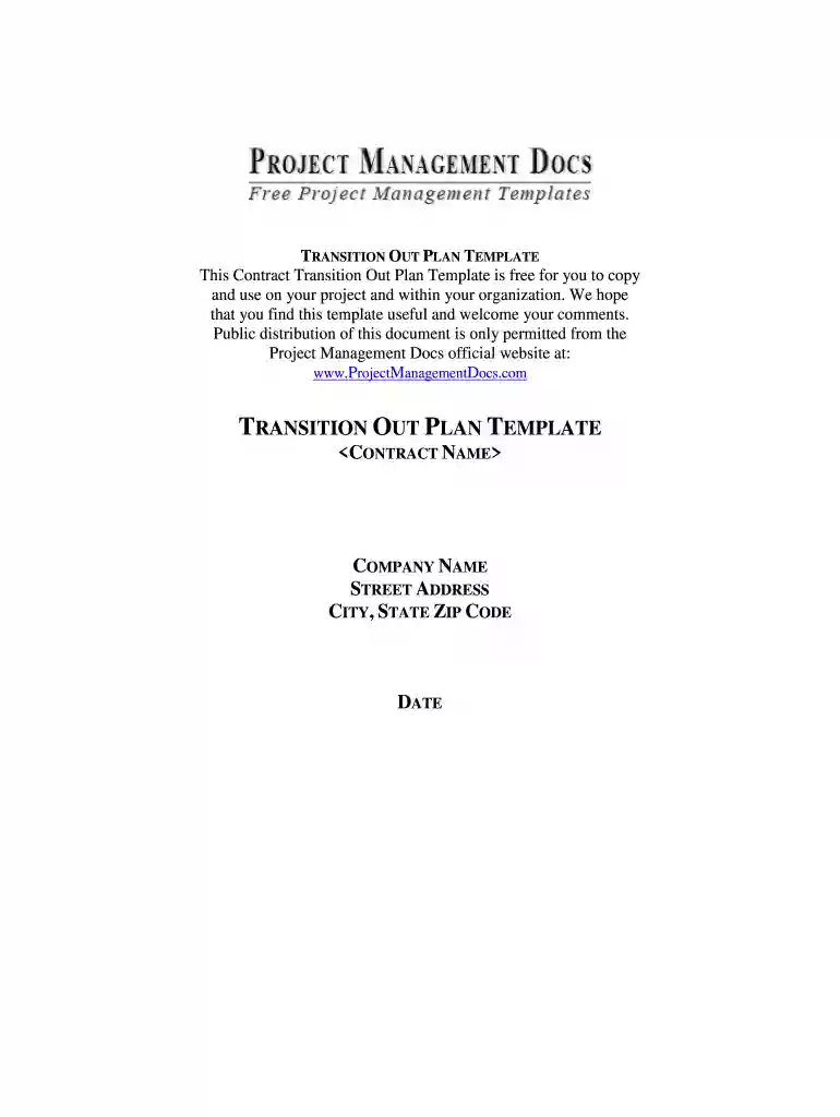 project transition plan from one vendor to another Preview on Page 1