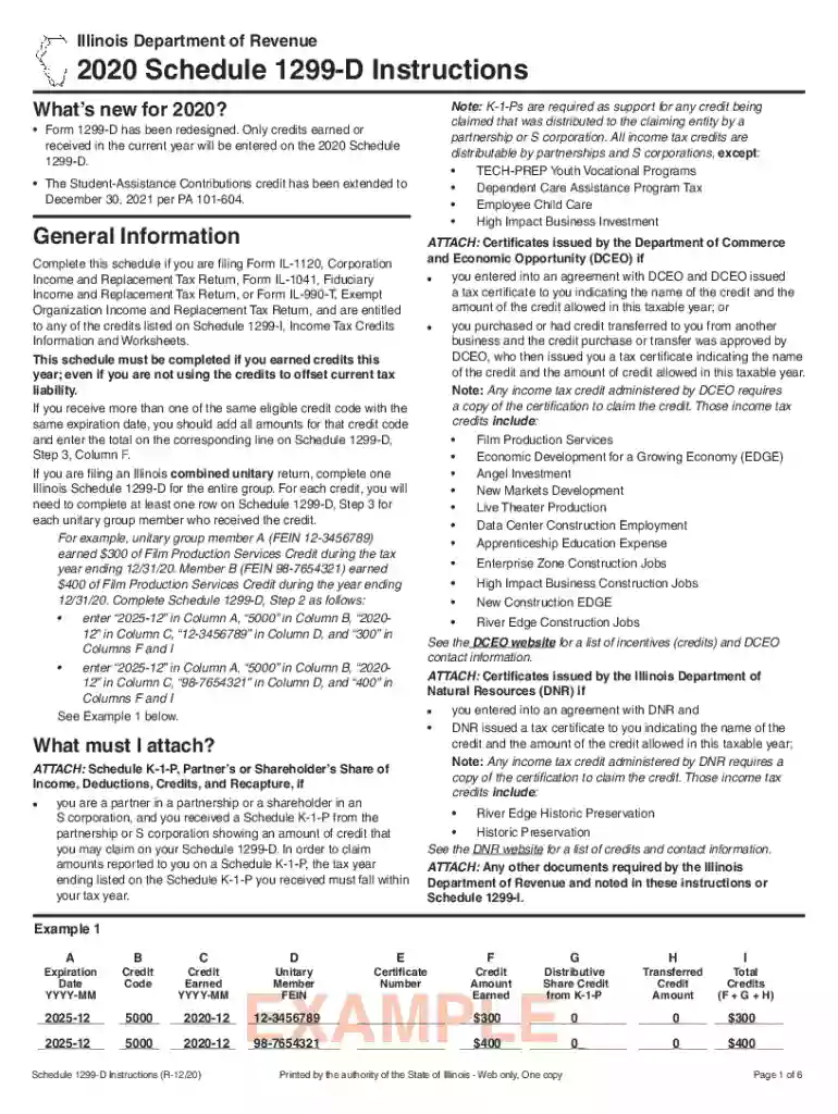schedule 1299 d instructions Preview on Page 1