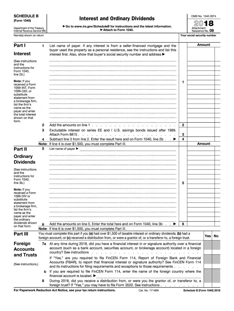 schedule b form Preview on Page 1