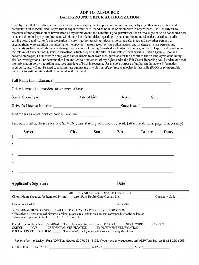 adp background check Preview on Page 1