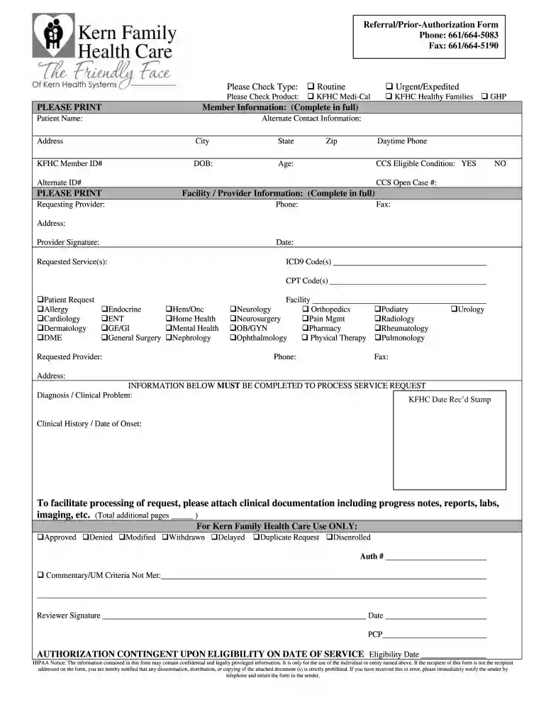 kern family provider portal Preview on Page 1