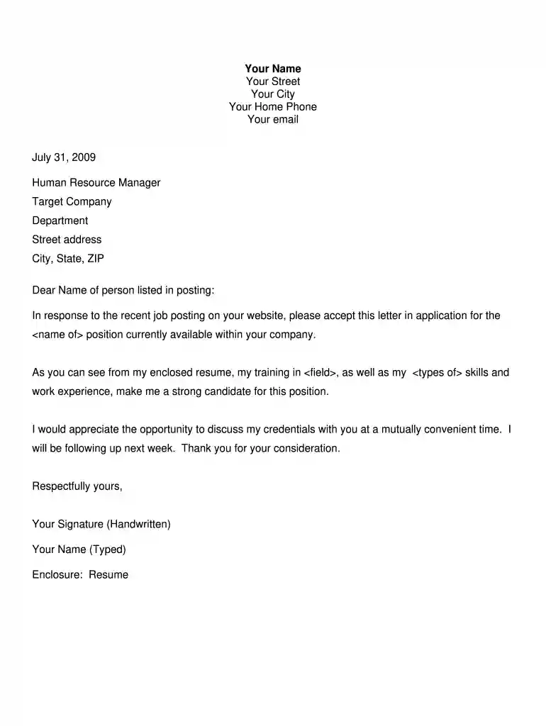 editable cover letter Preview on Page 1