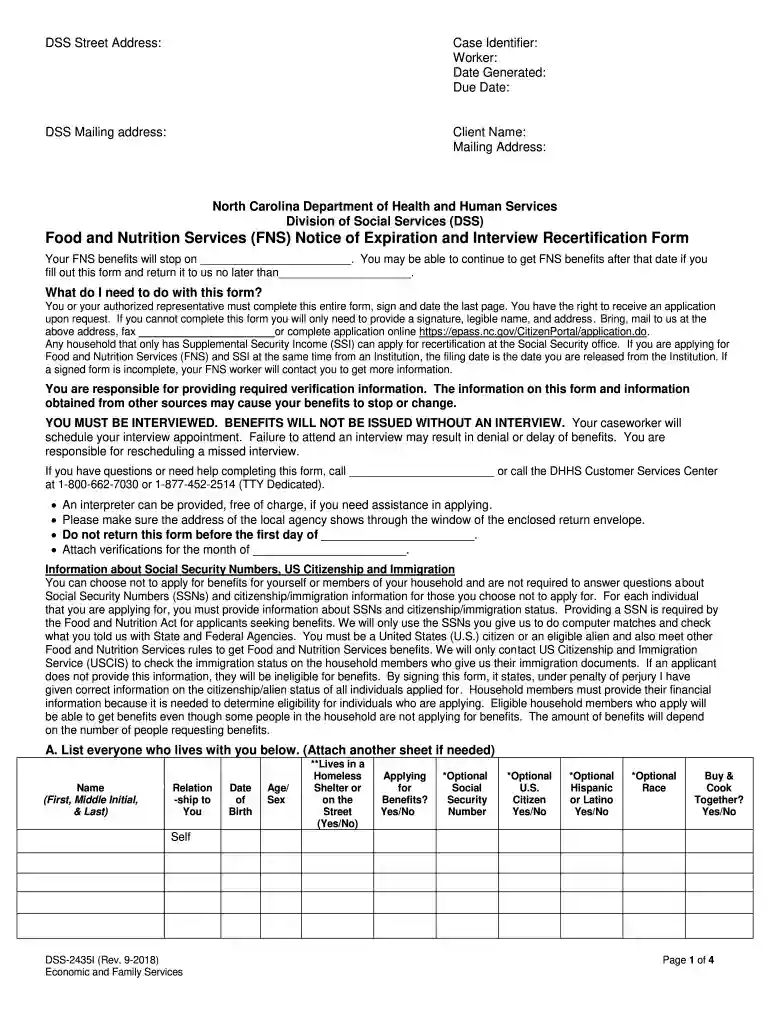 ncdhhs forms Preview on Page 1