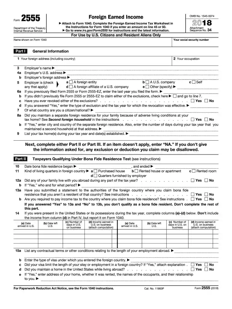 2021 form 2555 instructions Preview on Page 1