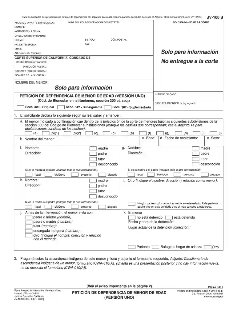 jv dependencia menor edad online Preview on Page 1