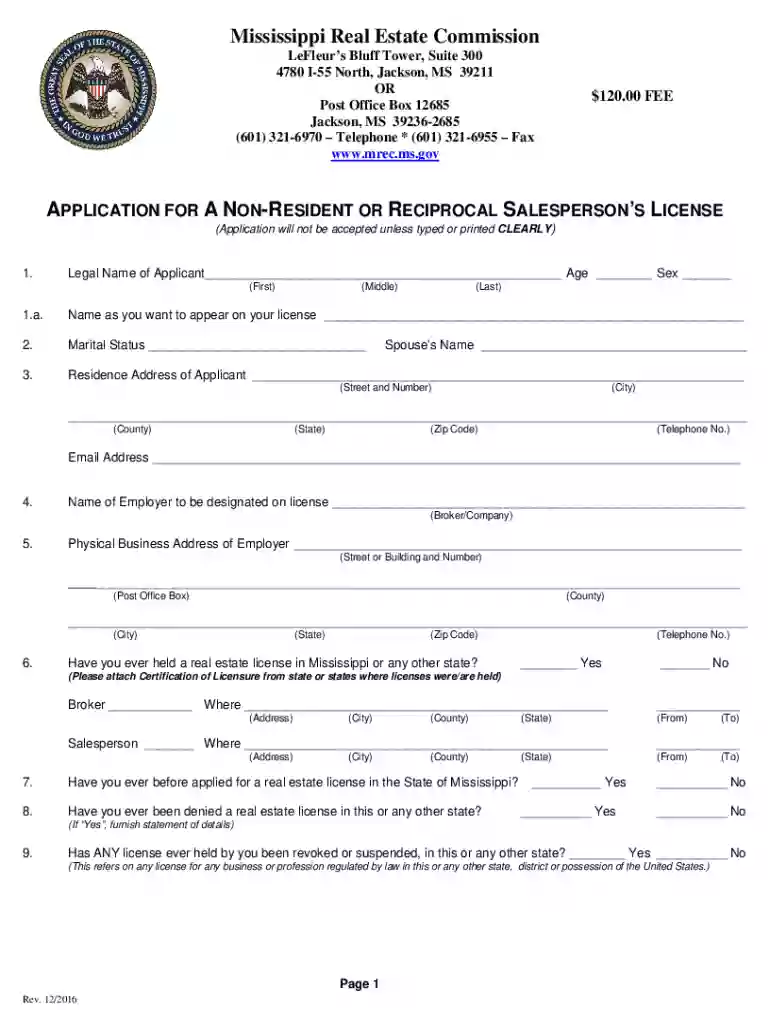 mississippi real estate commission Preview on Page 1