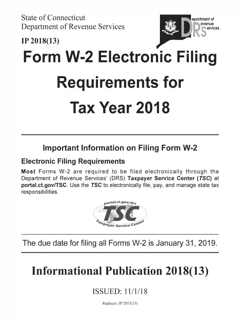 Form W-2 Electronic Filing Requirements for Tax Year 2018 Preview on Page 1