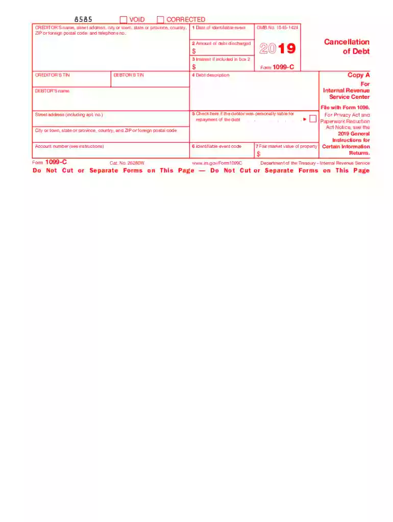 1099 c cancellation of debt Preview on Page 1