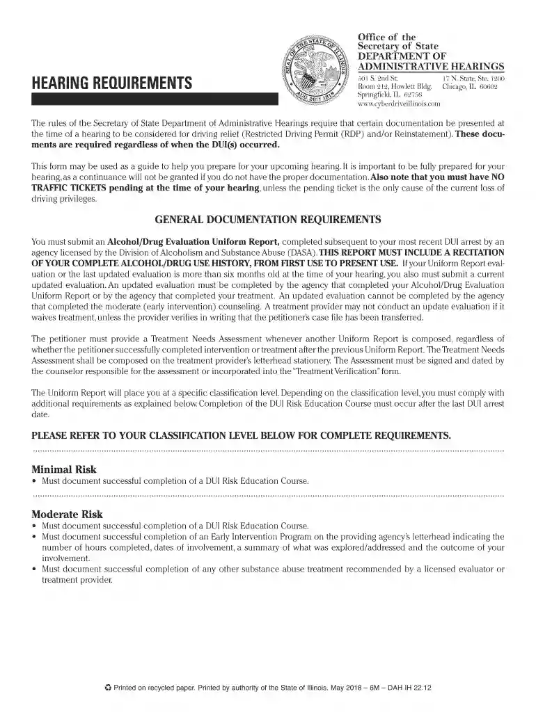 formal hearing checklist Preview on Page 1
