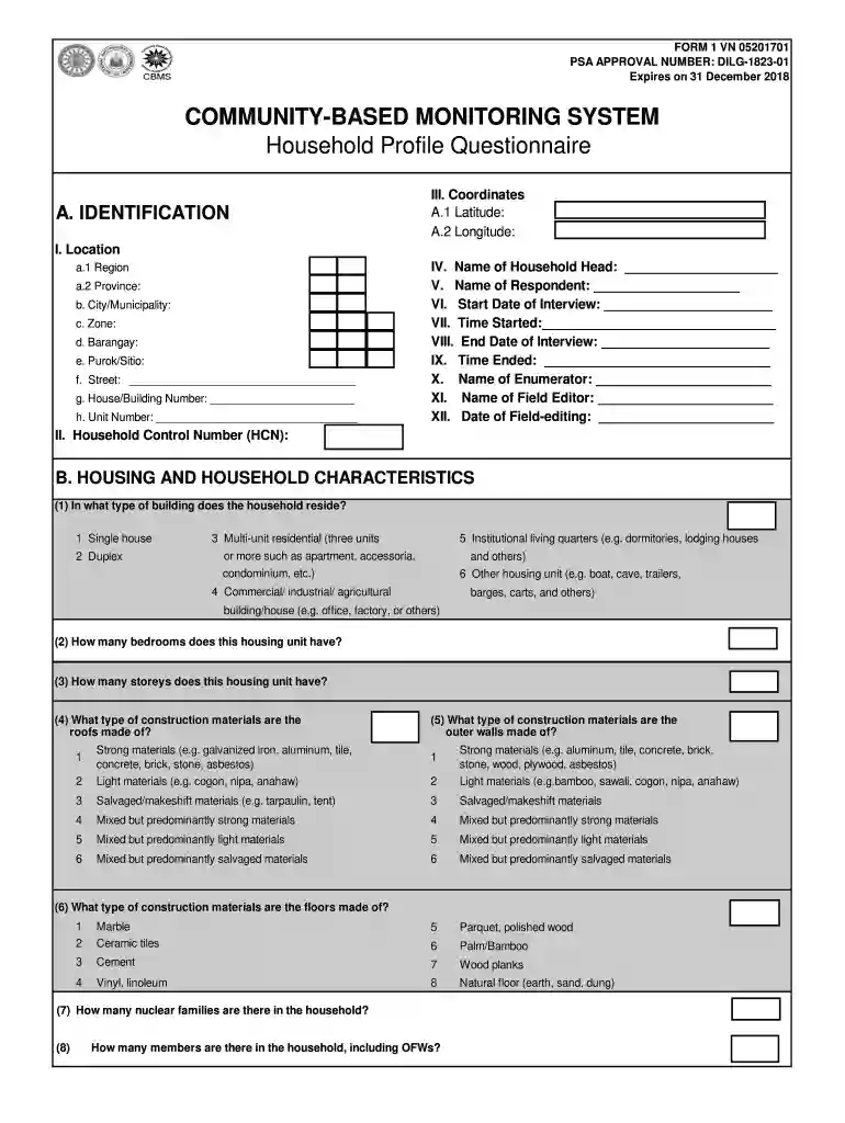 cbms form pdf Preview on Page 1