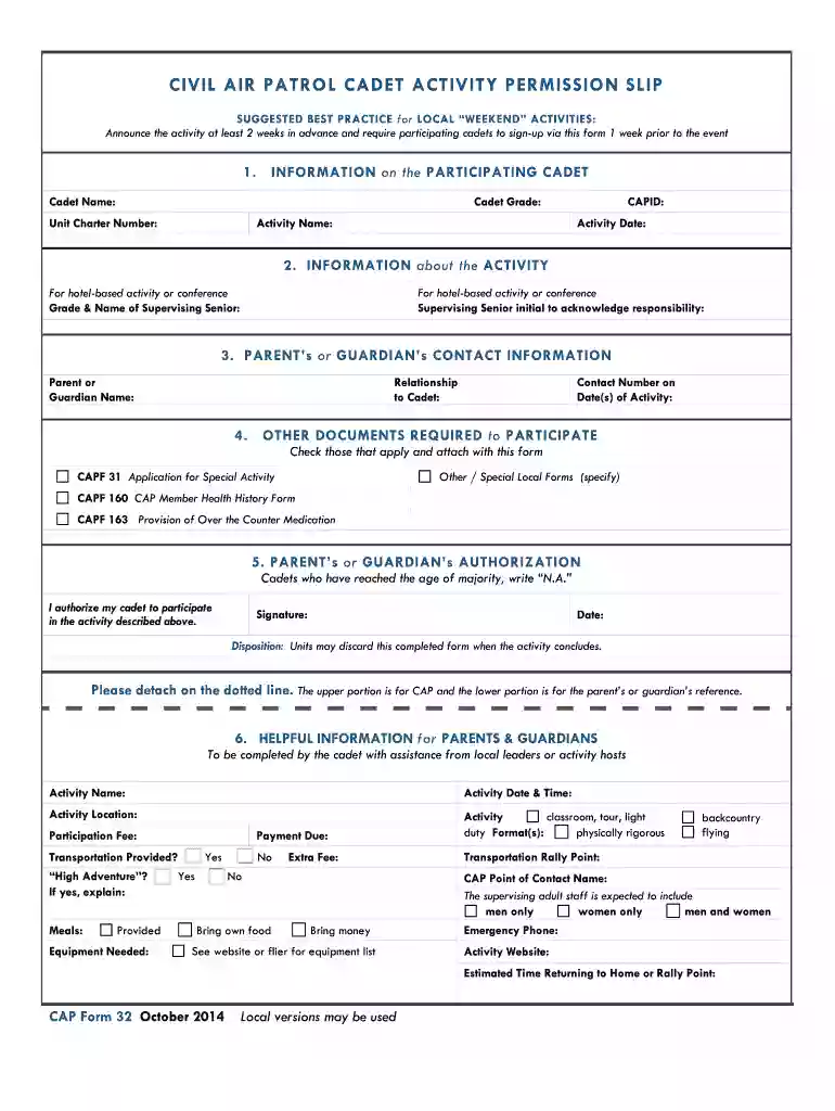 cap permission slip Preview on Page 1