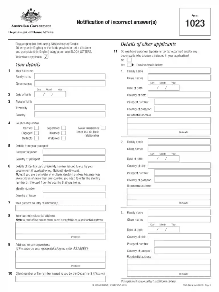 1023 - Notification of incorrect answer(s) Preview on Page 1