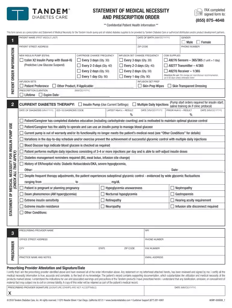 tandem pump order form Preview on Page 1