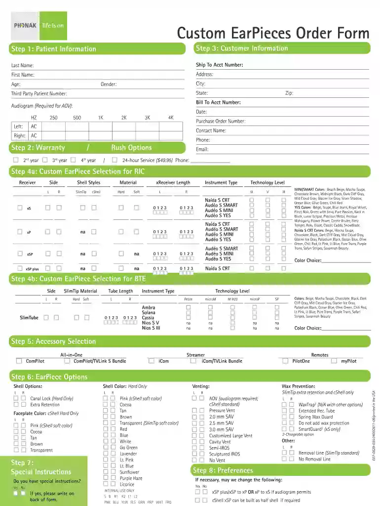 phonak downloadable forms Preview on Page 1