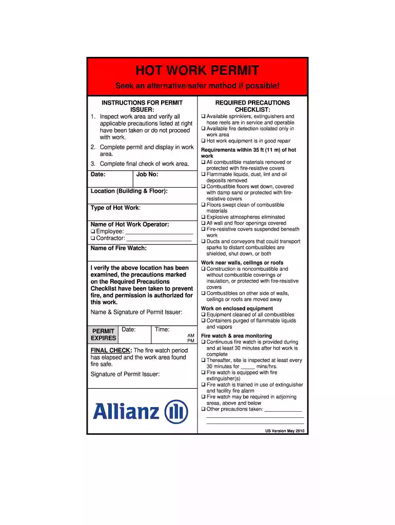 ARCN Hot Work Permit English US May 2010.doc Preview on Page 1