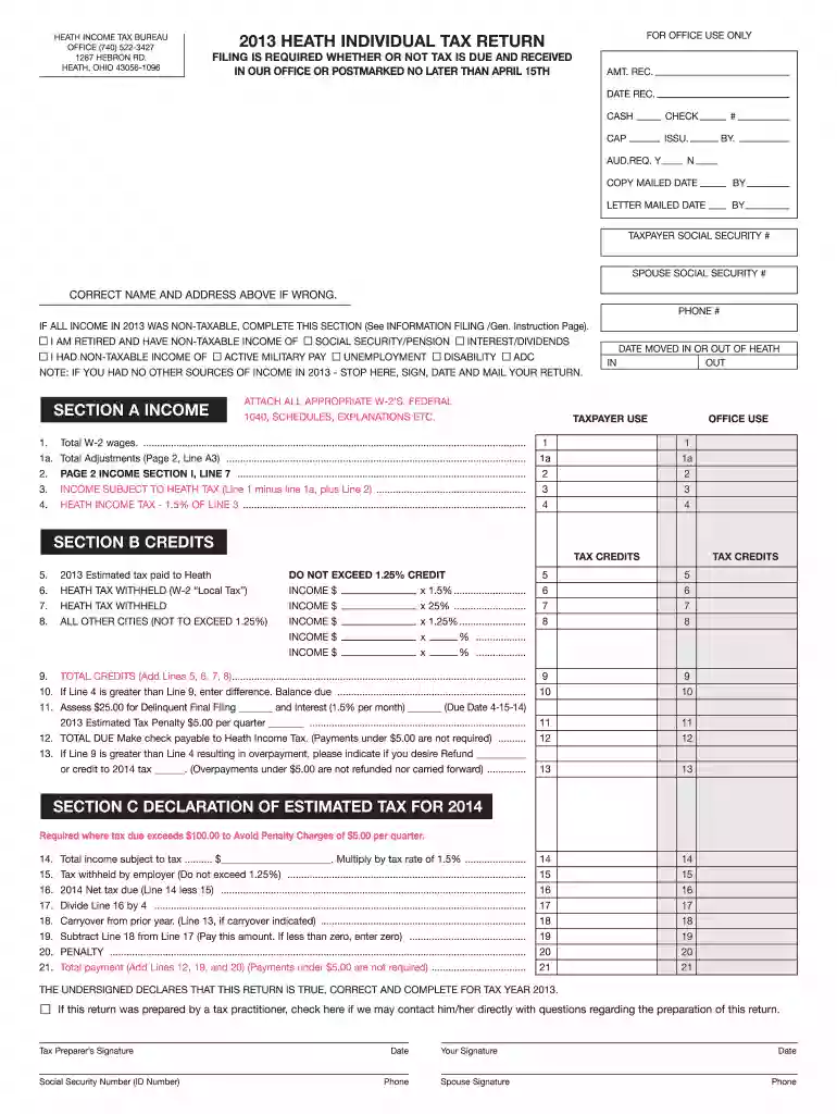 Heath Individual Return 13 - City of Heath Preview on Page 1