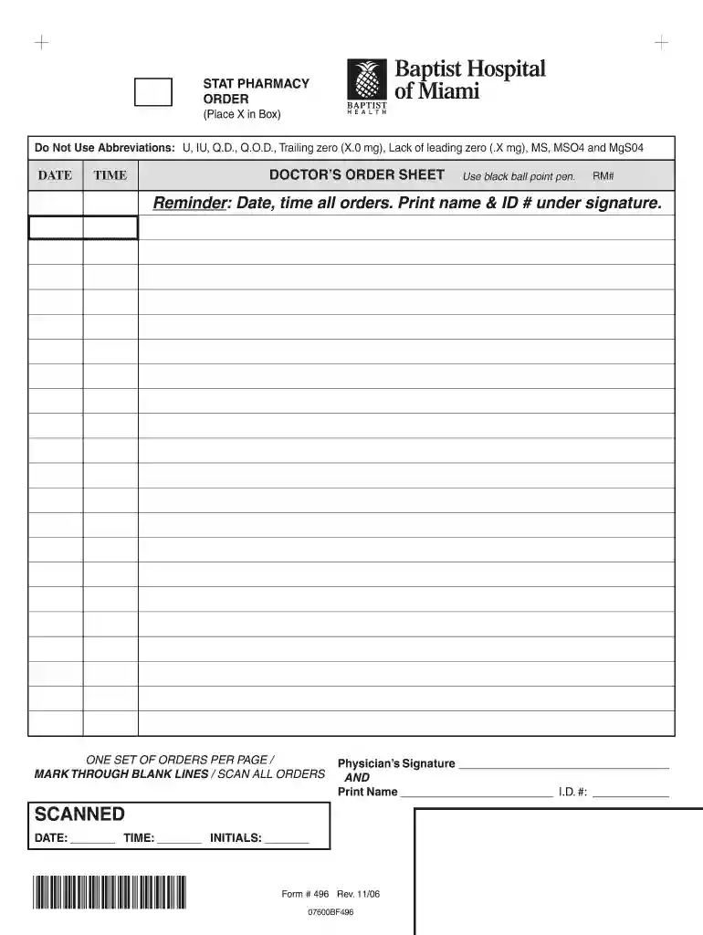 free printable physician order forms Preview on Page 1