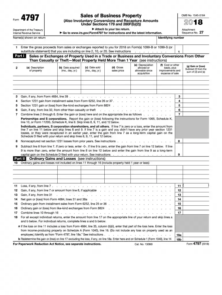 2018 form 4797 Preview on Page 1
